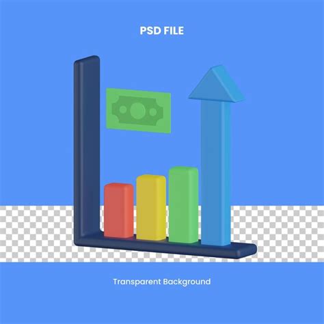 Premium Psd Profit Chart D Rendering Icon Illustration Analytics