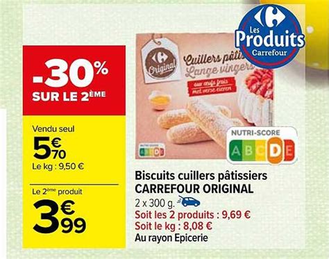 Promo Biscuits Cuillers Pâtissiers Carrefour Original chez Carrefour