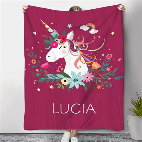 Couverture Licorne Plaids Polaire De No L Pr Nom Personnalis