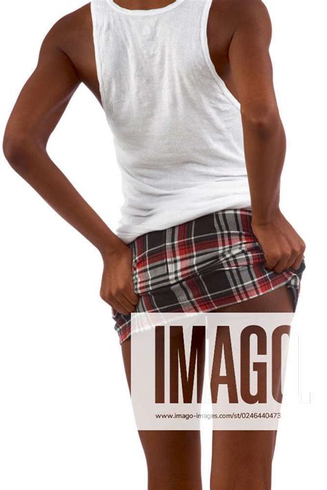 Upskirt Image Of Skinny African American Female