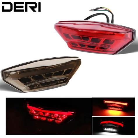 Enqu Ter De Frein Arri Re Led Pour Moto Fils Lentille De Fum E Rouge