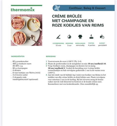 Thermomix Creme Brulee Met Champagne En Roze Koeljes Van Reims