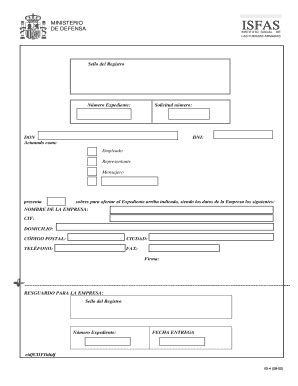 Completable En L Nea Ministerio De Defensa Isfas Fax Email Imprimir