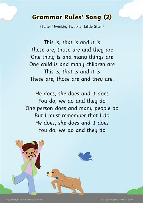 GRAMMAR RULES’ SONG (2) (A3 PORTRAIT POSTER)