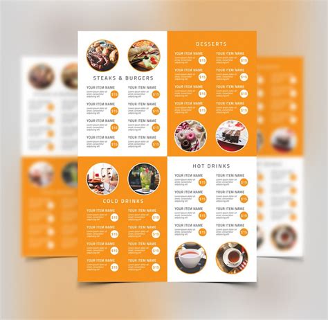 Orange Food Menu Flyer Template Design #3 on Behance