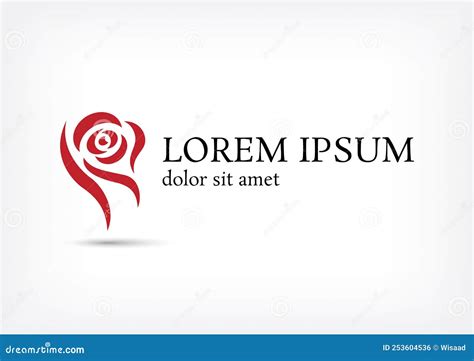 Rose Vector Logo Design Template Stock Illustration - Illustration of ...