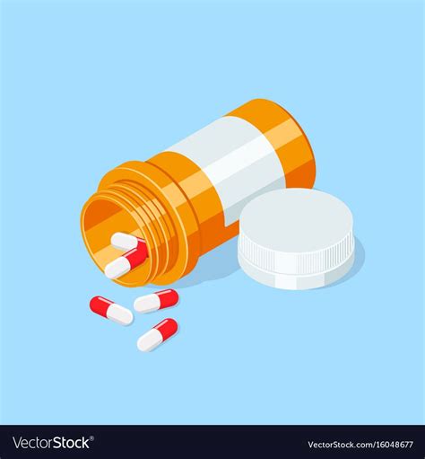 Pill Bottle Medical Capsules Container Royalty Free Vector Affiliate