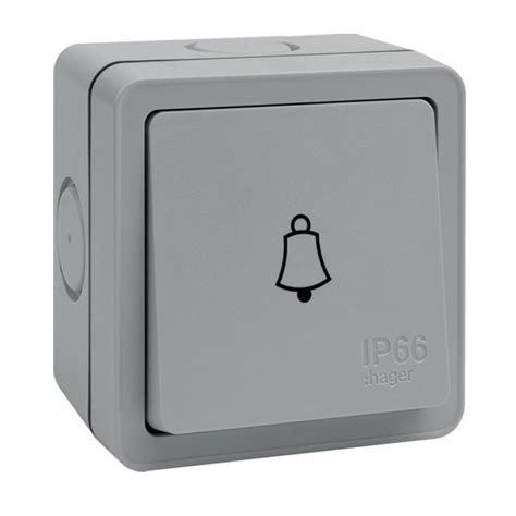 Hager Sollysta 10ax 1 Gang Ip66 Press Bell Switch At Uk Electrical Supplies