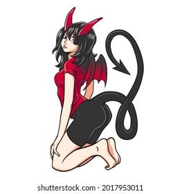 Sexy Devil Vector Illustration On White Stock Vector Royalty Free