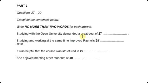 Preptical Academy Lesson Sentence Completion Official Ielts