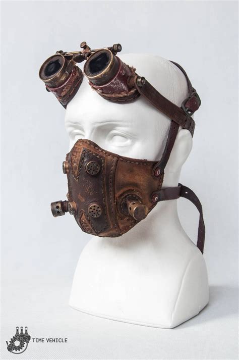 Leather Cyberpunk Mask Post Apocalytpic Mask Gas Mask Steampunk Mask