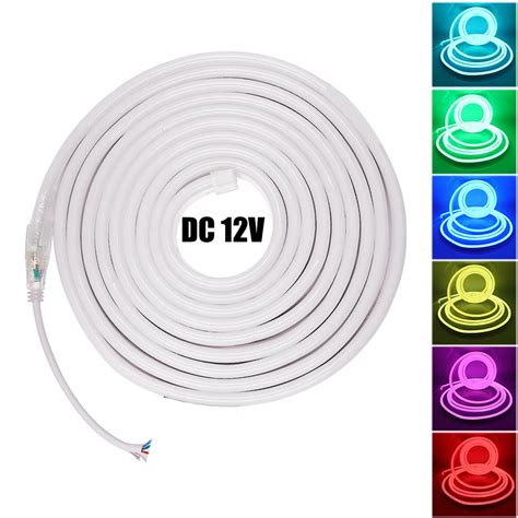 Dc 12v Rgb Led Neon Light 2835 5050 Smd 120leds M Waterproof Flex Neon Strip Ribbon Tape White