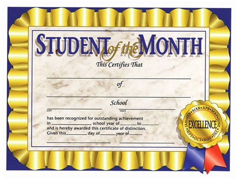 √ 20 Student Of the Month Certificates Free ™ | Dannybarrantes Template