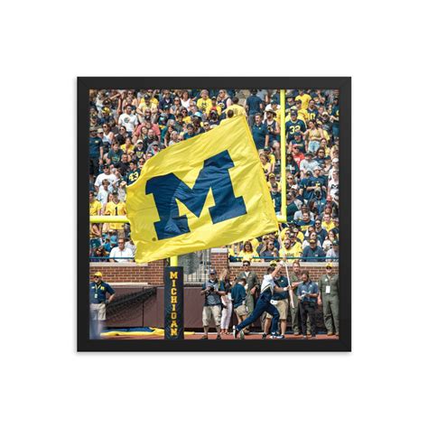 University of Michigan Football Flag Framed Print - Etsy