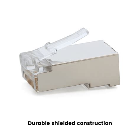 Rj45 Cat5e Pass Through Connectors Shielded Truecable