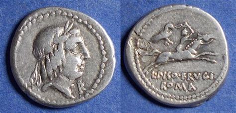 Roman Republic L Calpurnius Piso Frugi Bc Silver Denarius