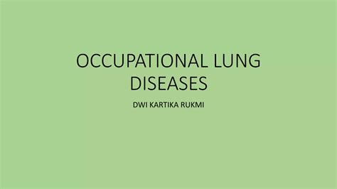 Occupational Lung Diseases Ppt