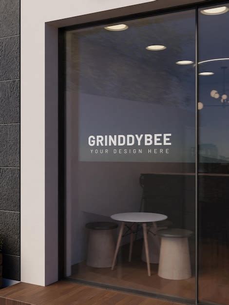 Premium Psd Window Glasss Storefront Logo Mockup