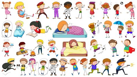 Set of doodle characters 684745 Vector Art at Vecteezy