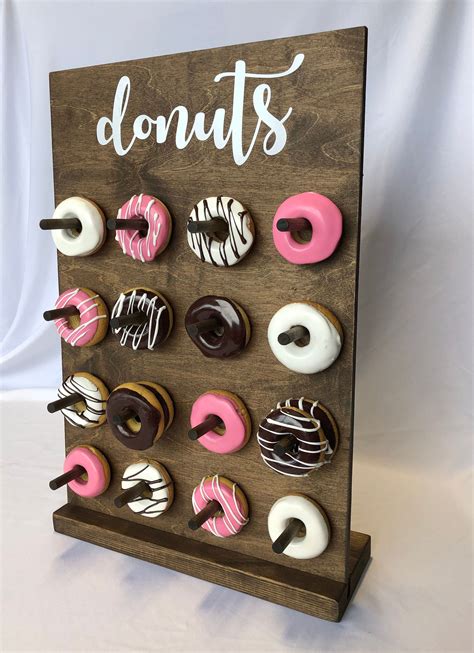 Wedding Donut Holder Wedding Donut Wall Rustic Donut Stand Wood