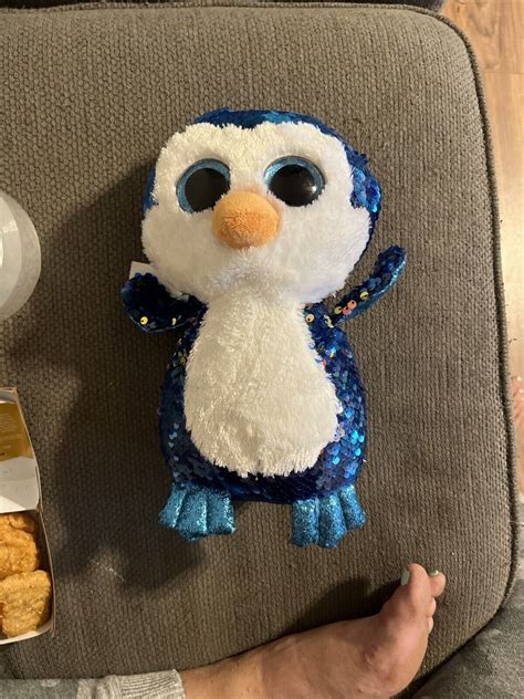 Ty Beanie Boos Flippables Payton The Penguin Plush Color Changing