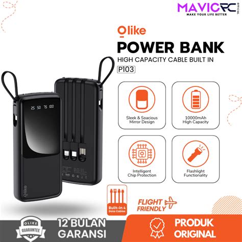 Jual Olike P Powerbank Mah In Flashlight Kabel Build In Type