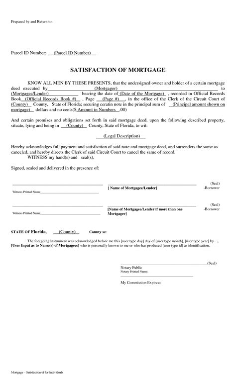 Free Printable Form Satisfaction Of Mortgage Printable Forms Free Online