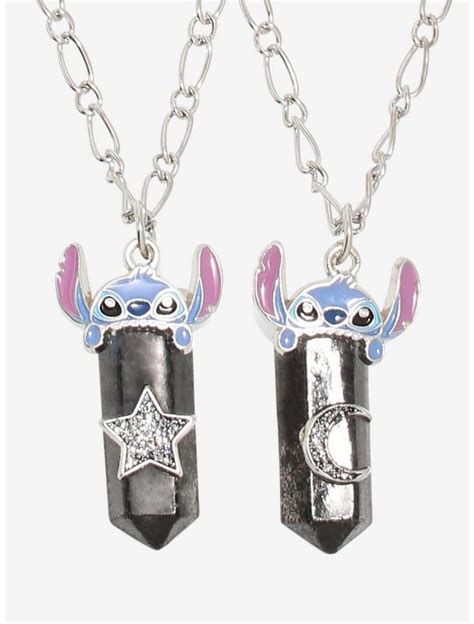 Disney Lilo And Stitch Celestial Crystal Best Friend Necklace Set Accessories Jewelry Necklace