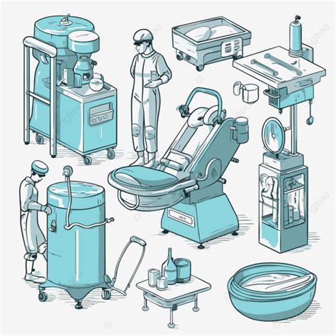 Sterile Processing Vector Sticker Clipart Medical Equipment And Tools