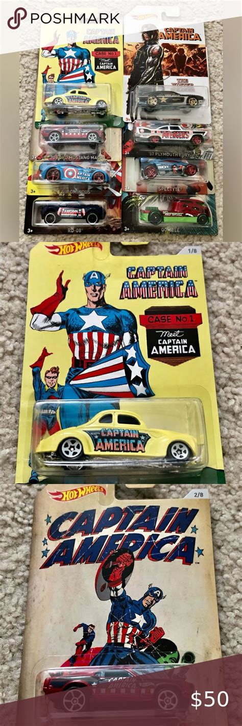 Hot Wheels Exclusive Marvel Captain America Set 8 Marvel Captain