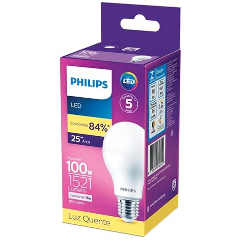 Lâmpada Led Philips 16W bivolt luz amarela 3000K base E27