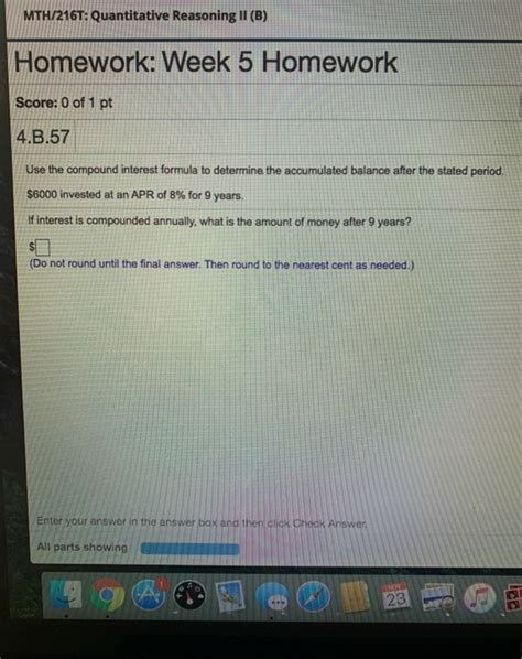 Solved Mth T Quantitative Reasoning Ii B Homework Chegg