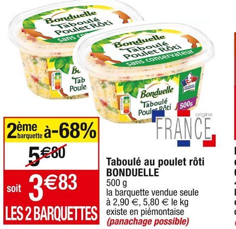 Promo Bonduelle Taboul Au Poulet R Ti Chez Cora