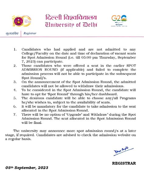 DU Admissions 2023: Delhi University Announces Spot Admission Round For ...