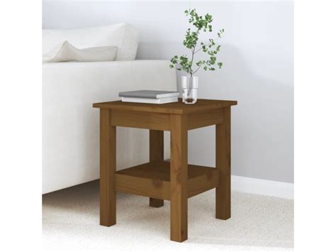 Table Basse Marron Miel 35x35x40 Cm Bois Massif De Pin Conforama