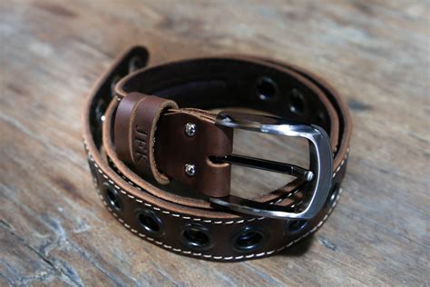 Mens Red Leather Belt [Handmade] [Personalized]