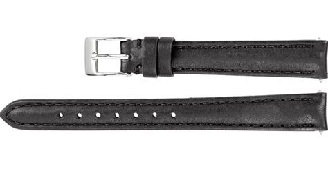 L Black Leather Water Resistant Padded Calfskin Watch Band