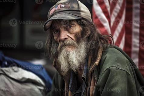 Homeless man portrait. Aged bearded man. 23603607 Stock Photo at Vecteezy