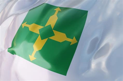 Ilustração 3d Da Bandeira Do Distrito Federal Do Brasil Em Tecido