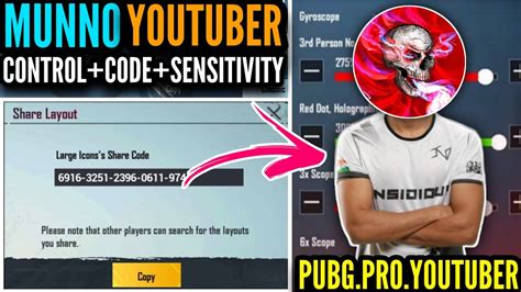 New Munno Gaming Layout Code And Sensitivity Code Pubg Mobile