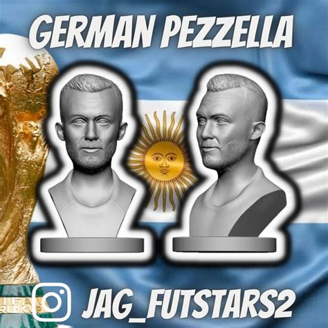 STL file Argentina 2022 - German Pezzella - Soccer Bust・Model to ...