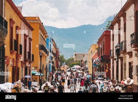 Bright Colorful Streets Of Oaxaca City A Spanish Colonial Town That