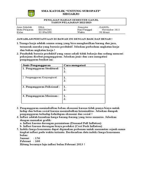 Soal Ph 2 Ekonomi Xi Ipa Ips Pdf