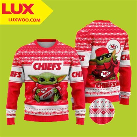 Baby Yoda Kansas City Chiefs Ugly Sweater Luxwoo