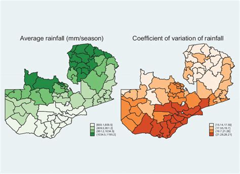 Average Growing Season Rainfall And Its Coefficient Of Variation Over