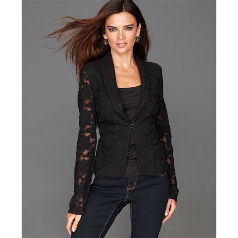 INC International Concepts Lace Blazer in Black | Lyst