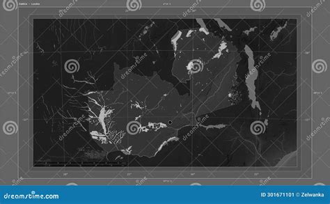 Zambia Highlighted Composition Grayscale Stock Illustration