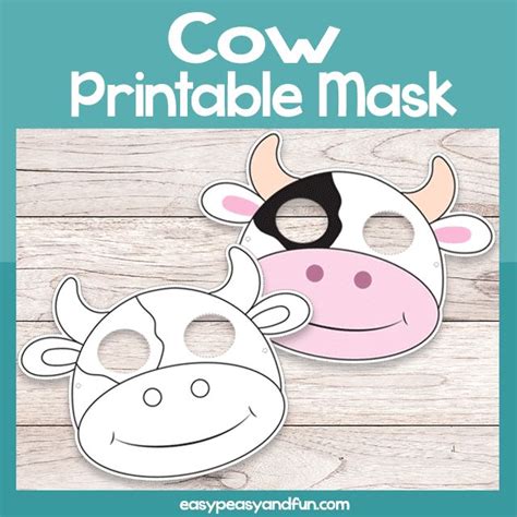 Printable Cow Mask Template | Cow mask, Printable cow mask, Mask template