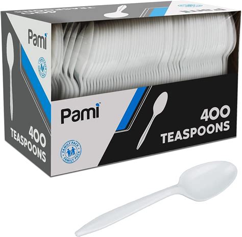 PAMI Disposable Teaspoons Medium Weight Coffee Spoons Plastic Utensils