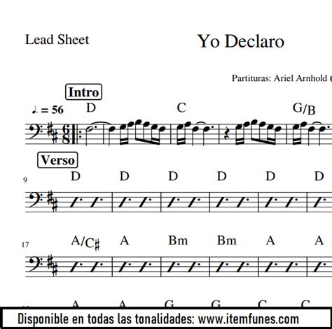 Yo Declaro Danny Berrios Partitura Lead Sheet Charts Acordes Notas